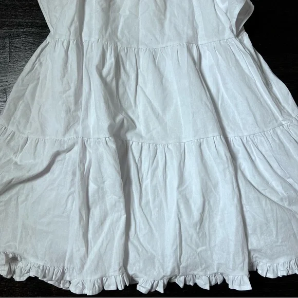 NWT* Pink Diamond White 100% Cotton Tiered Mini Dress Size 8 - Picture 8 of 16